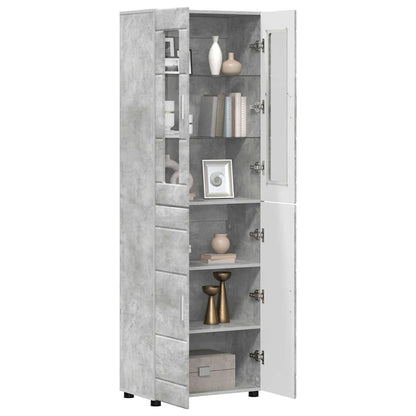 Highboard FLORIN Beton Grau 60 x 35 x 182 cm Holzwerkstoff