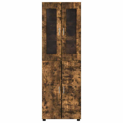 Highboard mit Regal FLORIN Geräucherte Eiche 60 x 35 x 182 cm