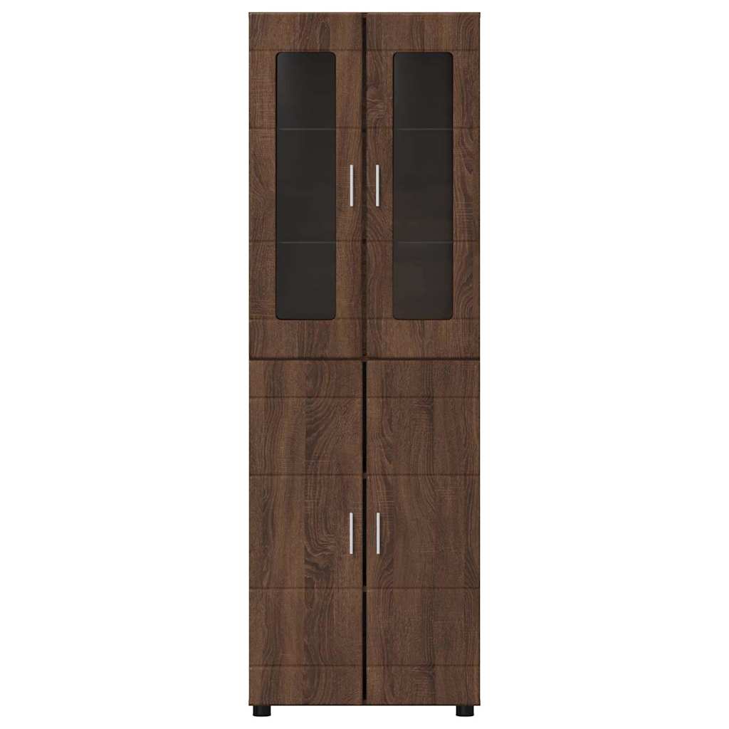 Highboard mit Regal FLORIN Braun Eichen-Optik 60 x 35 x 182 cm