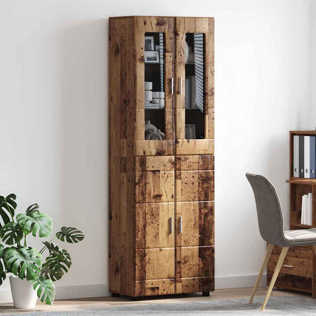 Highboard mit Tür FLORIN Altholz 60 x 35 x 182 cm Holzwerkstoff
