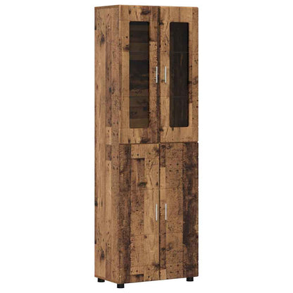 Highboard mit Tür FLORIN Altholz 60 x 35 x 182 cm Holzwerkstoff