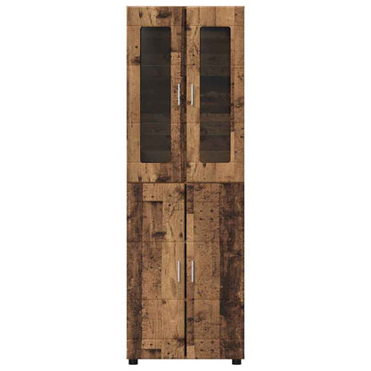 Highboard mit Tür FLORIN Altholz 60 x 35 x 182 cm Holzwerkstoff