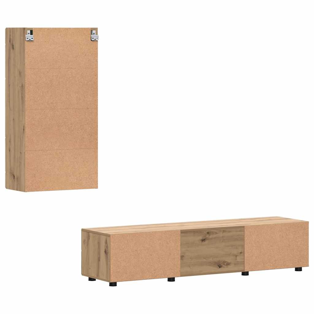 TV-Schrankset mit Schubladen FLORIN Artisan-Eiche Holzwerkstoff