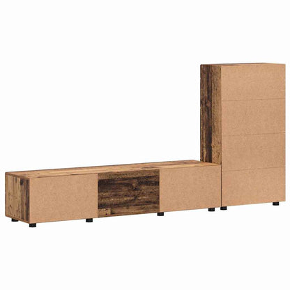 TV-Schrankset mit Schubladen FLORIN Altholz Holzwerkstoff