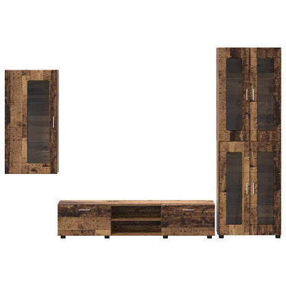 TV-Schrankset mit Schubladen FLORIN Altholz Holzwerkstoff