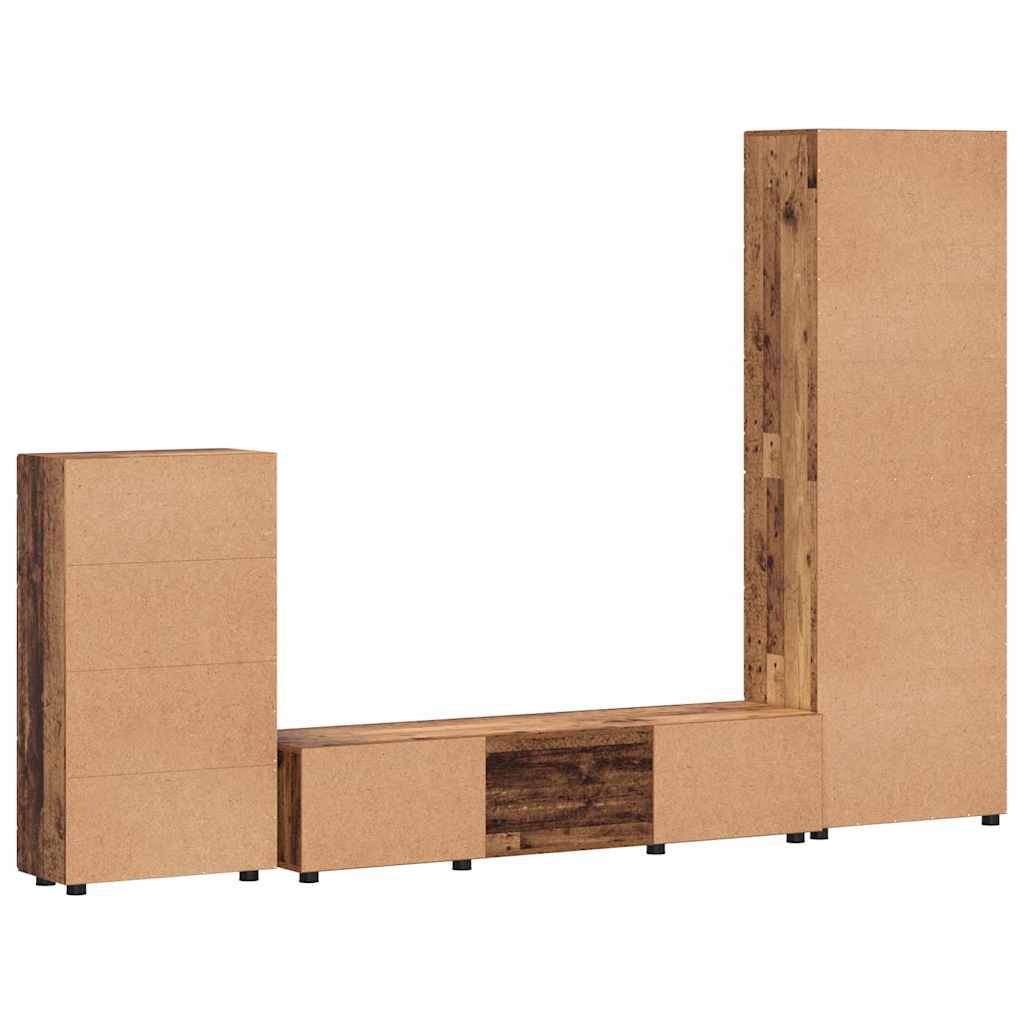 TV-Schrankset mit Schubladen FLORIN Altholz Holzwerkstoff