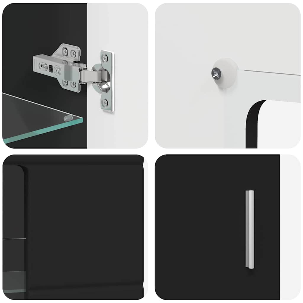 TV-Schrankset mit Schubladen FLORIN Schwarz Holzwerkstoff