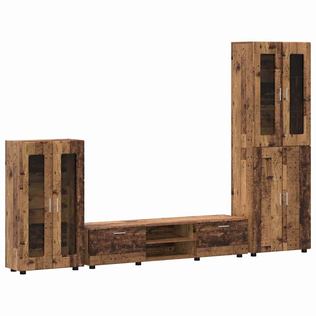 TV-Schrankset mit Schubladen FLORIN Altholz Holzwerkstoff