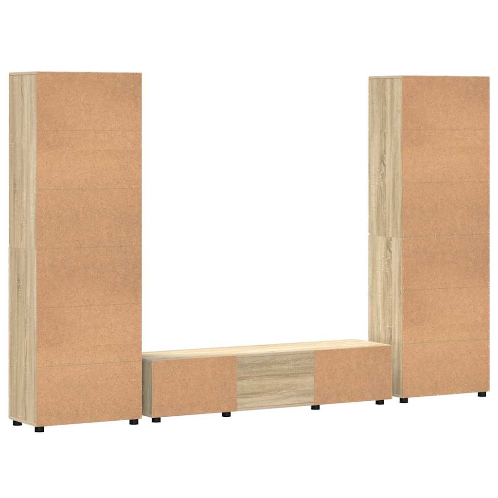 TV-Schrankset mit Schubladen FLORIN Sonoma-Eiche Holzwerkstoff