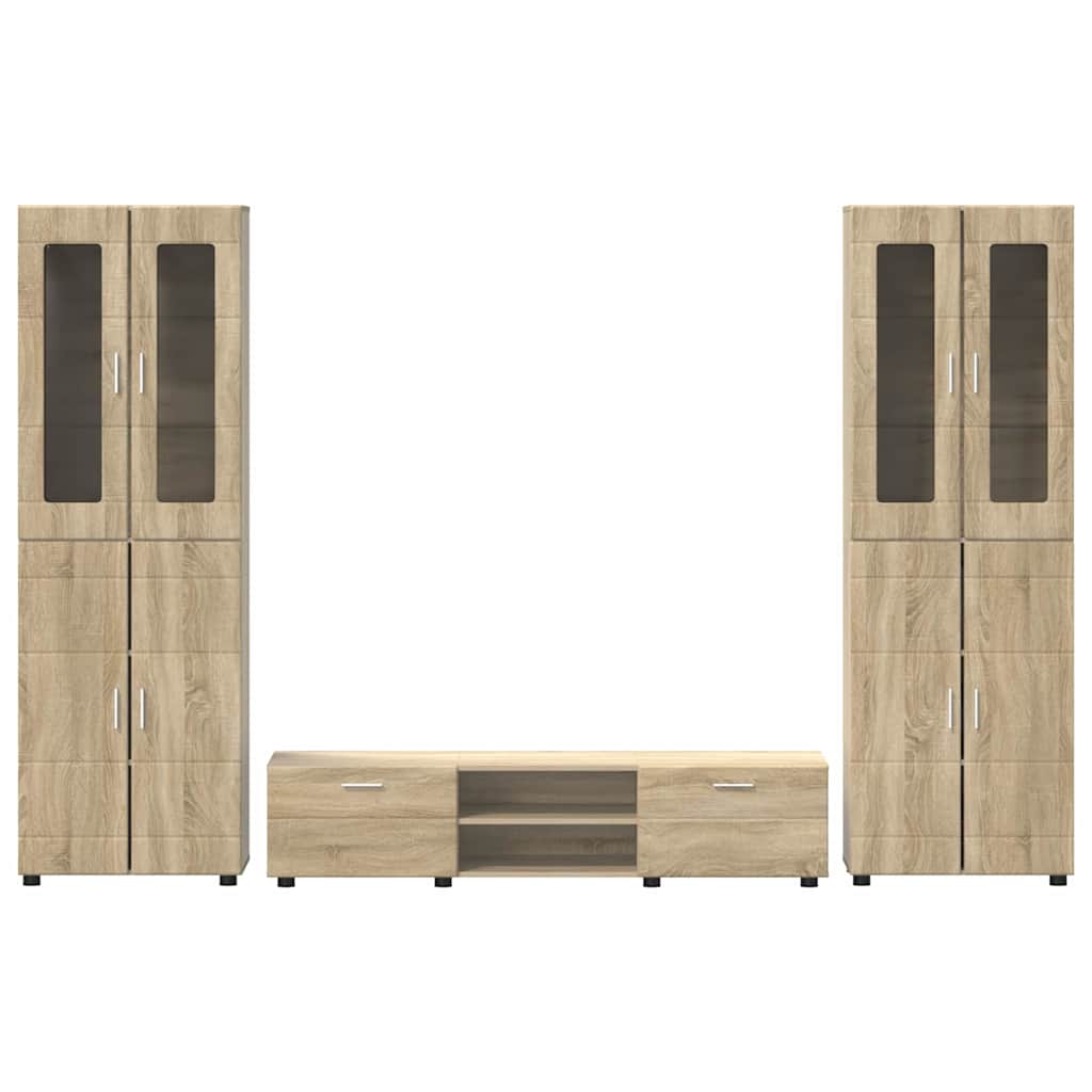 TV-Schrankset mit Schubladen FLORIN Sonoma-Eiche Holzwerkstoff