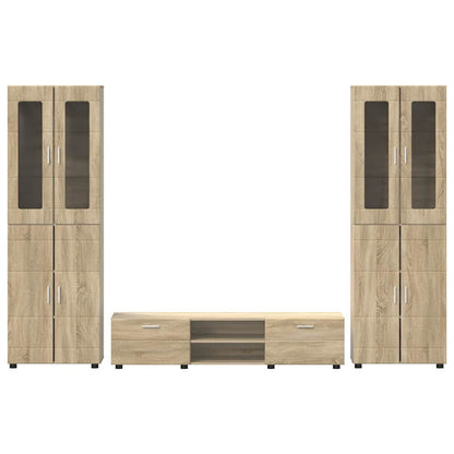 TV-Schrankset mit Schubladen FLORIN Sonoma-Eiche Holzwerkstoff