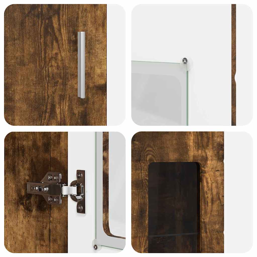 TV-Schrankset mit Regal FLORIN Geräucherte Eiche Holzwerkstoff