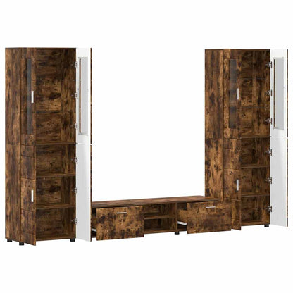 TV-Schrankset mit Regal FLORIN Geräucherte Eiche Holzwerkstoff