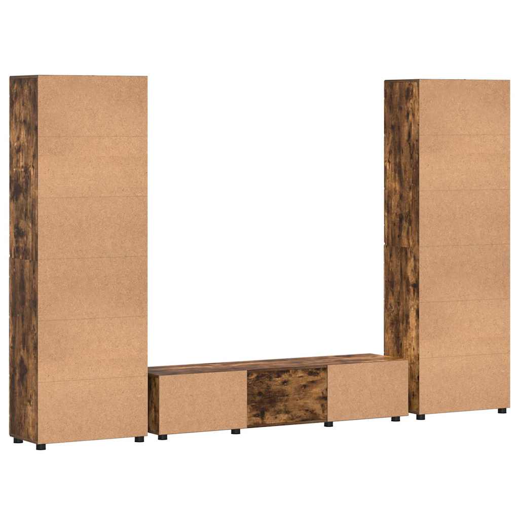 TV-Schrankset mit Regal FLORIN Geräucherte Eiche Holzwerkstoff