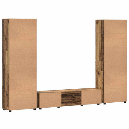 TV-Schrankset mit Schubladen FLORIN Altholz Holzwerkstoff