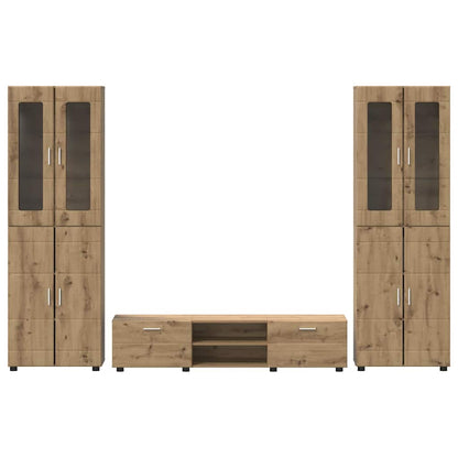 TV-Schrankset mit Schubladen FLORIN Artisan-Eiche Holzwerkstoff