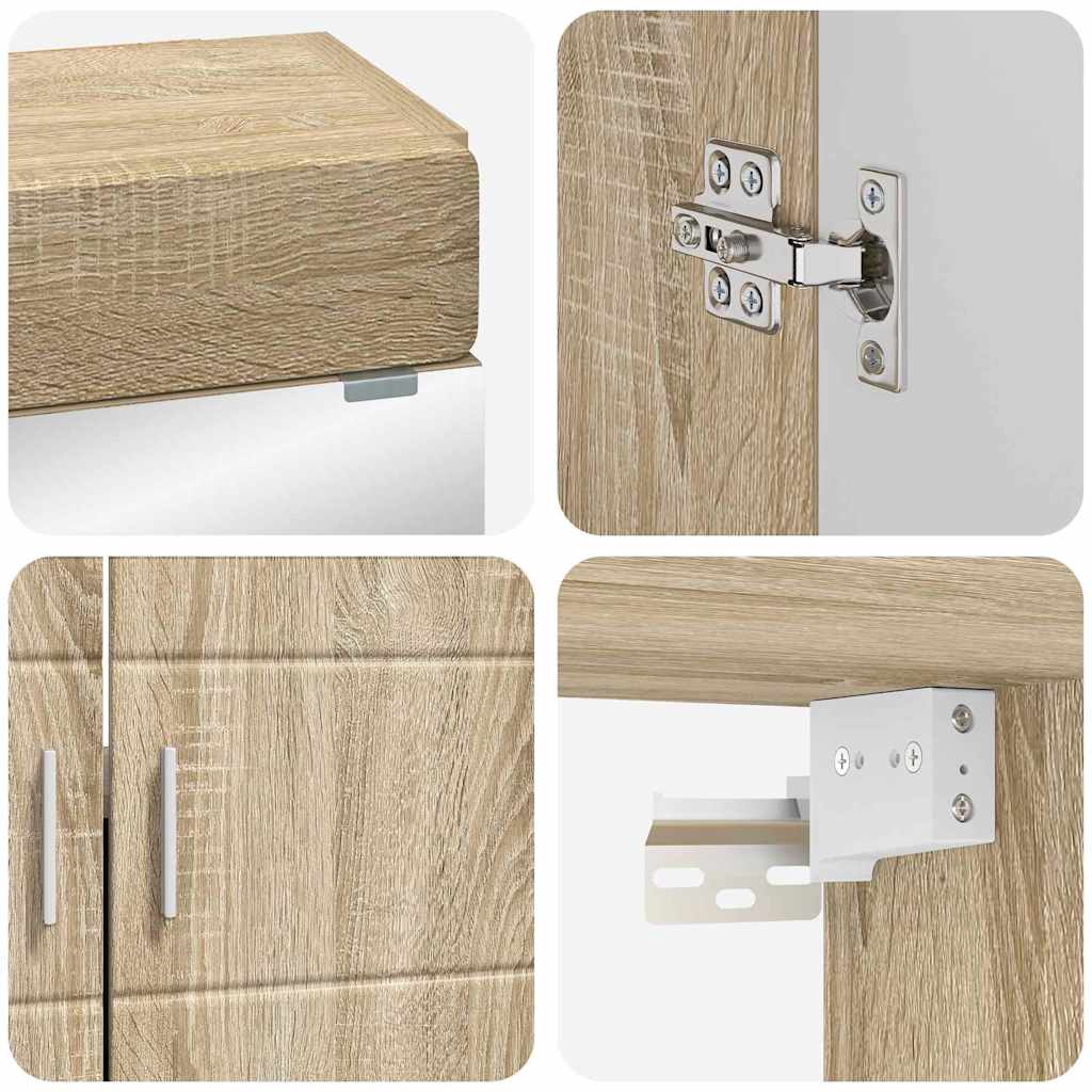 vidaXL Badezimmermöbel-Set mit Regal TULUM Sonoma-Eiche Holzwerkstoff