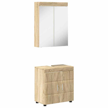 vidaXL Badezimmermöbel-Set mit Regal TULUM Sonoma-Eiche Holzwerkstoff