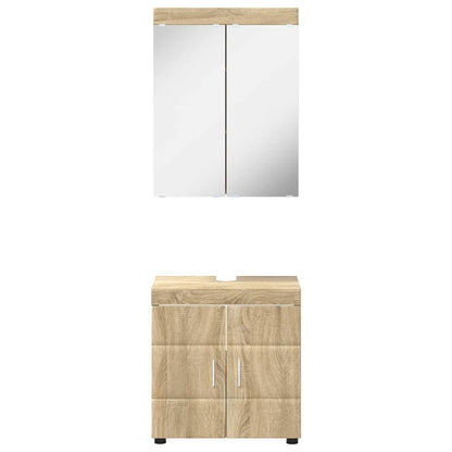 vidaXL Badezimmermöbel-Set mit Regal TULUM Sonoma-Eiche Holzwerkstoff