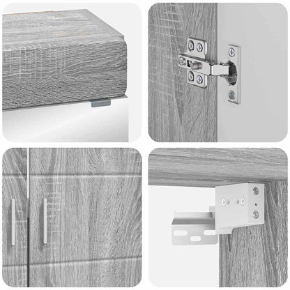 vidaXL Badezimmermöbel-Set mit Regal TULUM Graues Sonoma Holzwerkstoff