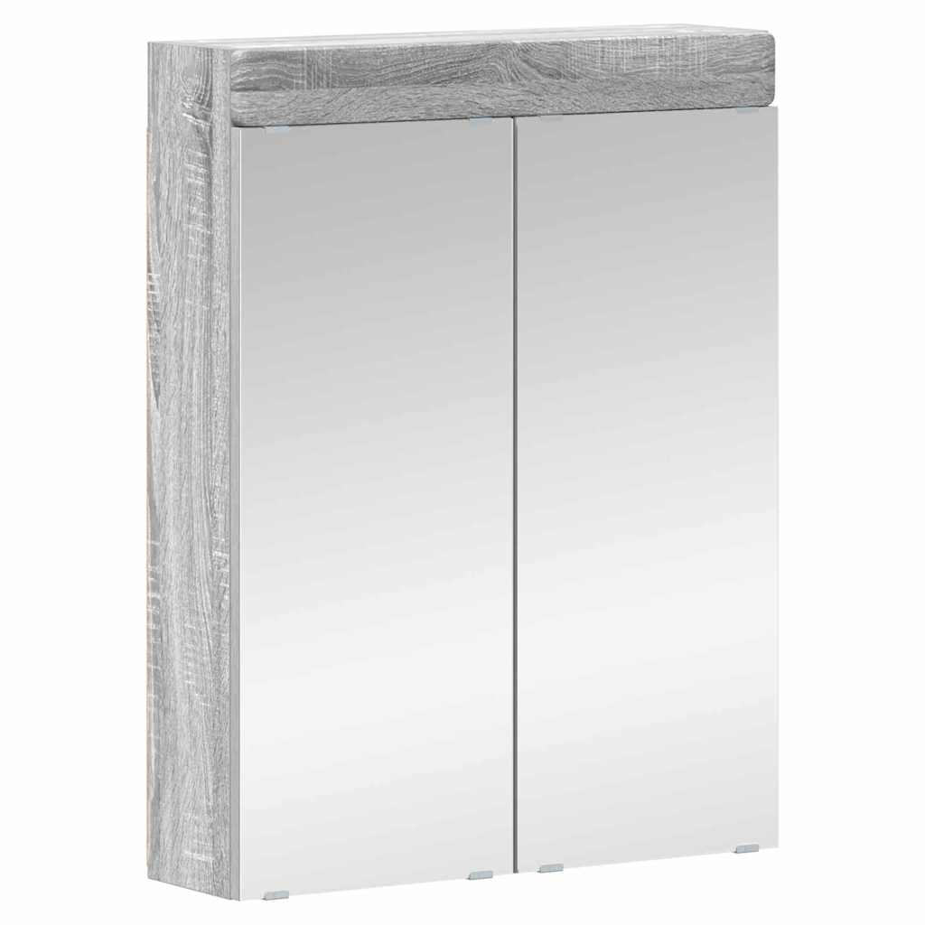 vidaXL Badezimmermöbel-Set mit Regal TULUM Graues Sonoma Holzwerkstoff