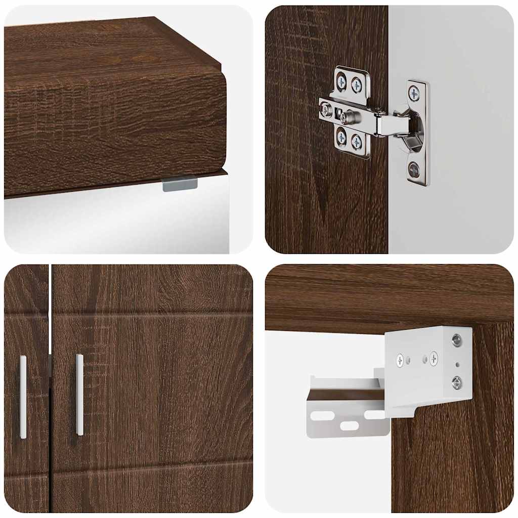 vidaXL Badezimmermöbel-Set TULUM Braun Eichen-Optik Holzwerkstoff
