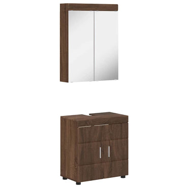 vidaXL Badezimmermöbel-Set TULUM Braun Eichen-Optik Holzwerkstoff