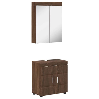 vidaXL Badezimmermöbel-Set TULUM Braun Eichen-Optik Holzwerkstoff