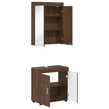 vidaXL Badezimmermöbel-Set TULUM Braun Eichen-Optik Holzwerkstoff
