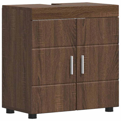 vidaXL Badezimmermöbel-Set TULUM Braun Eichen-Optik Holzwerkstoff