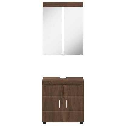 vidaXL Badezimmermöbel-Set TULUM Braun Eichen-Optik Holzwerkstoff