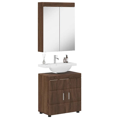 vidaXL Badezimmermöbel-Set TULUM Braun Eichen-Optik Holzwerkstoff
