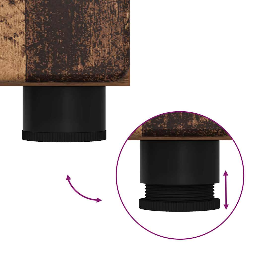 vidaXL Badezimmermöbel-Set mit Regal TULUM Altholz Holzwerkstoff