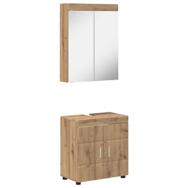 vidaXL Badezimmermöbel-Set mit Regal TULUM Artisan-Eiche Holzwerkstoff