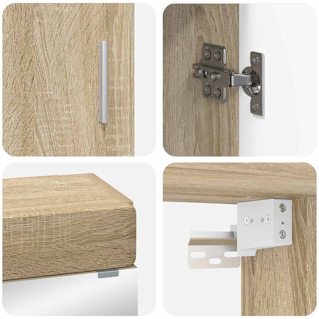 vidaXL Badezimmermöbel-Set mit Regal TULUM Sonoma-Eiche Holzwerkstoff