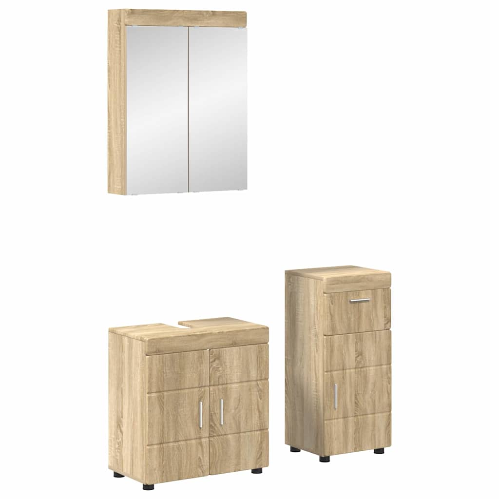 vidaXL Badezimmermöbel-Set mit Regal TULUM Sonoma-Eiche Holzwerkstoff