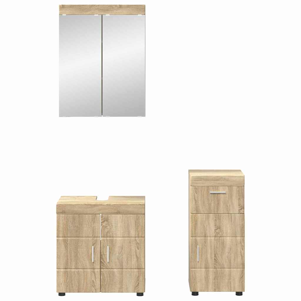 vidaXL Badezimmermöbel-Set mit Regal TULUM Sonoma-Eiche Holzwerkstoff