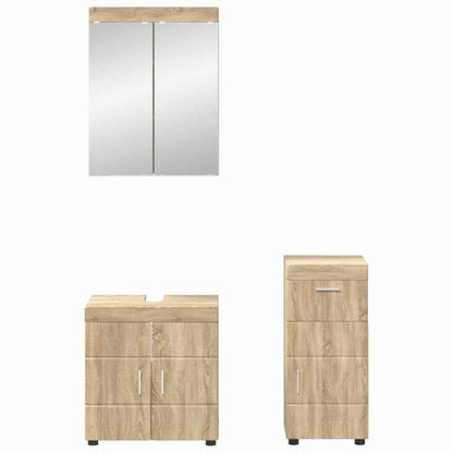 vidaXL Badezimmermöbel-Set mit Regal TULUM Sonoma-Eiche Holzwerkstoff