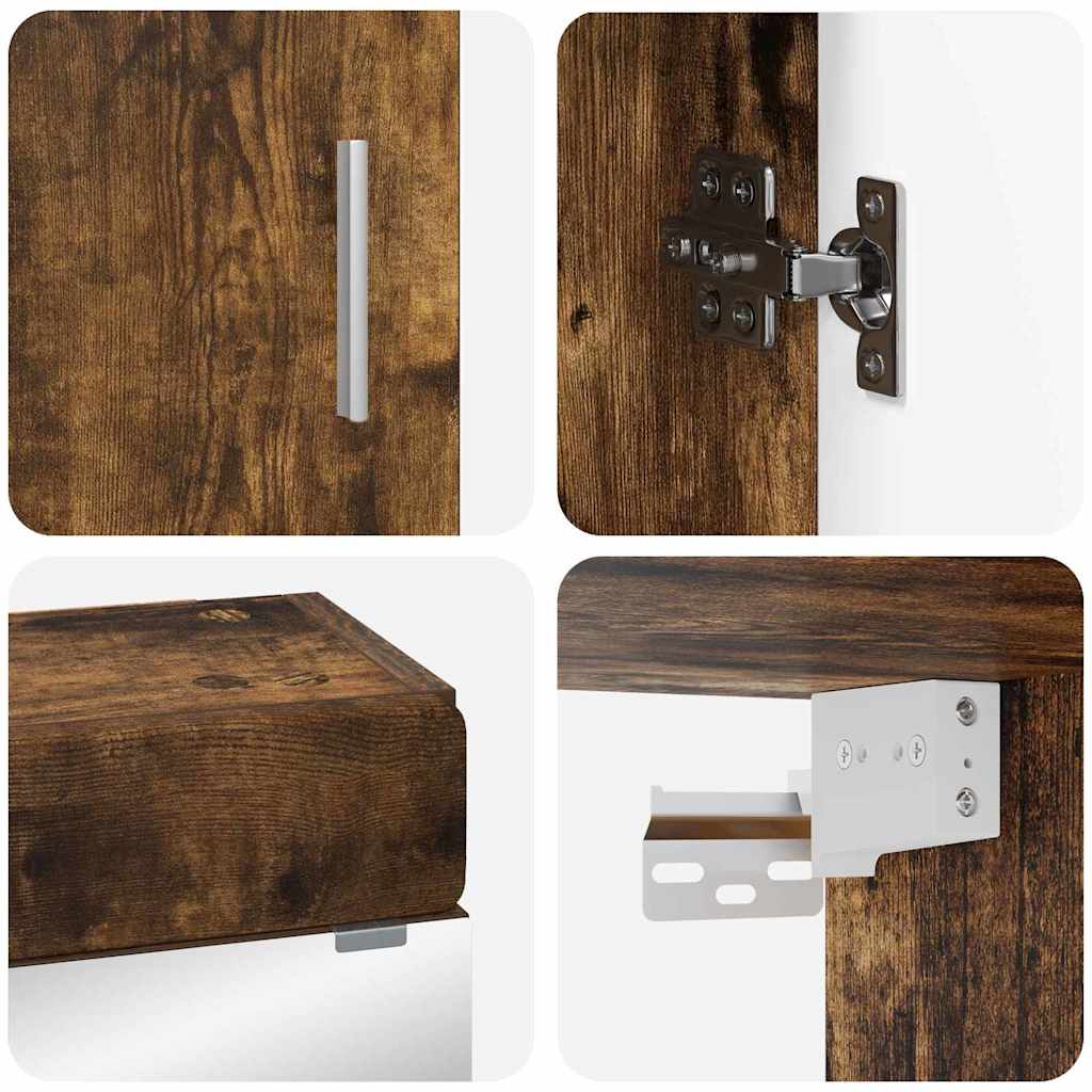 vidaXL Ensemble de meubles de salle de bain TULUM Chêne fumé Bois d'ingénierie