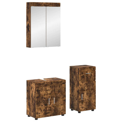 vidaXL Ensemble de meubles de salle de bain TULUM Chêne fumé Bois d'ingénierie