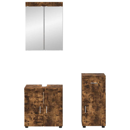 vidaXL Ensemble de meubles de salle de bain TULUM Chêne fumé Bois d'ingénierie
