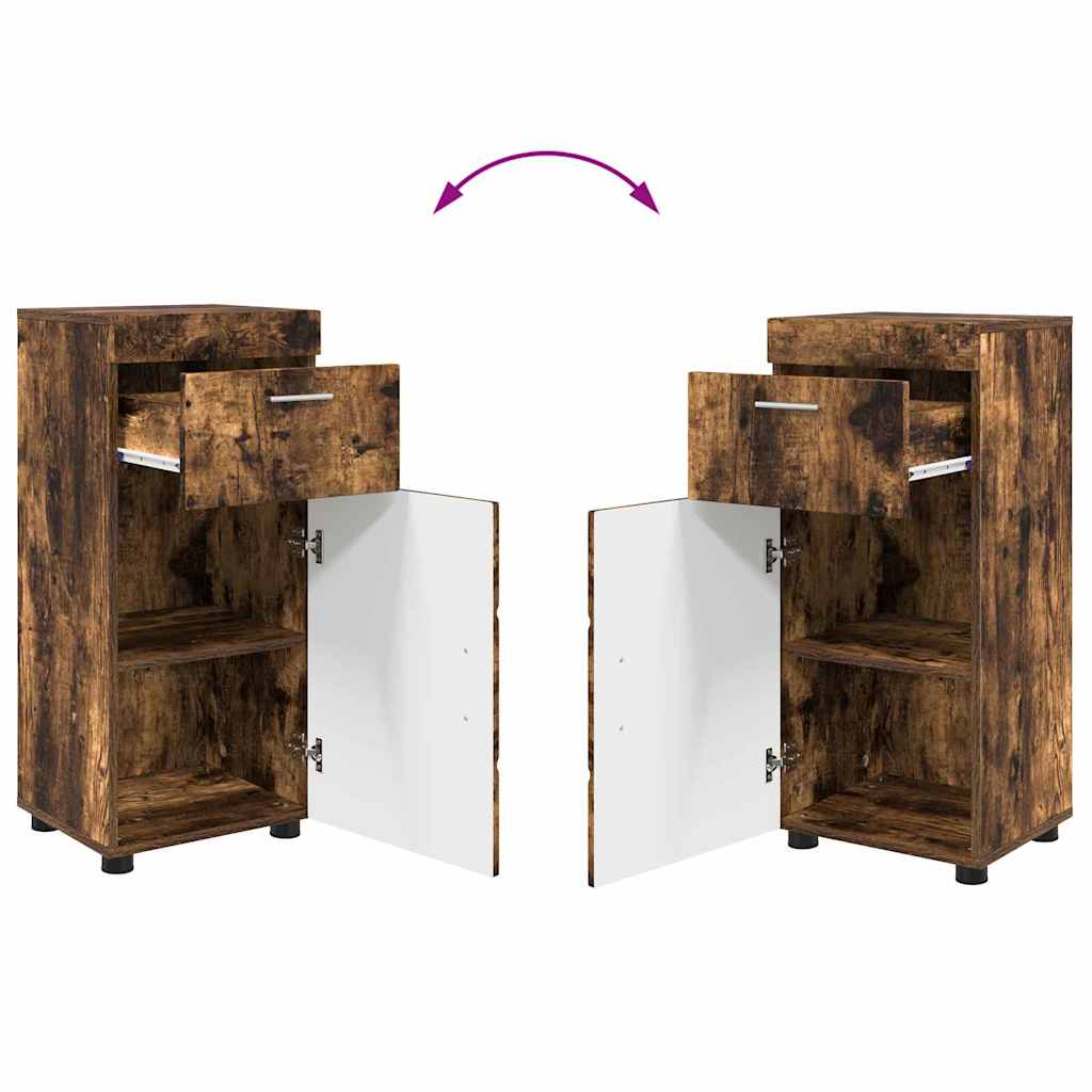 vidaXL Ensemble de meubles de salle de bain TULUM Chêne fumé Bois d'ingénierie