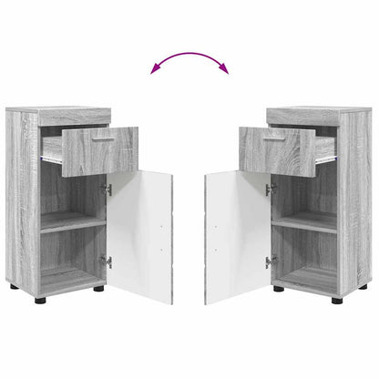 vidaXL Badezimmermöbel-Set mit Regal TULUM Graues Sonoma Holzwerkstoff