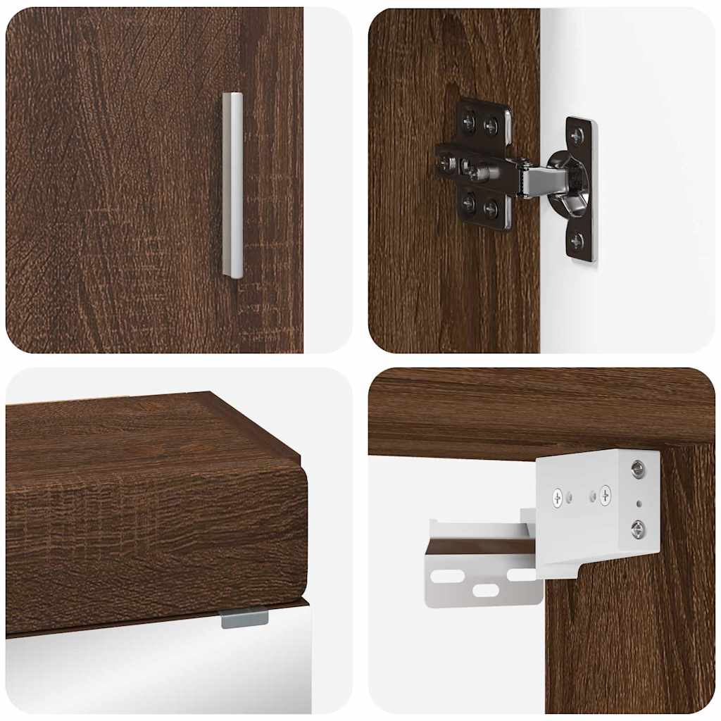 vidaXL Badezimmermöbel-Set TULUM Braun Eichen-Optik Holzwerkstoff