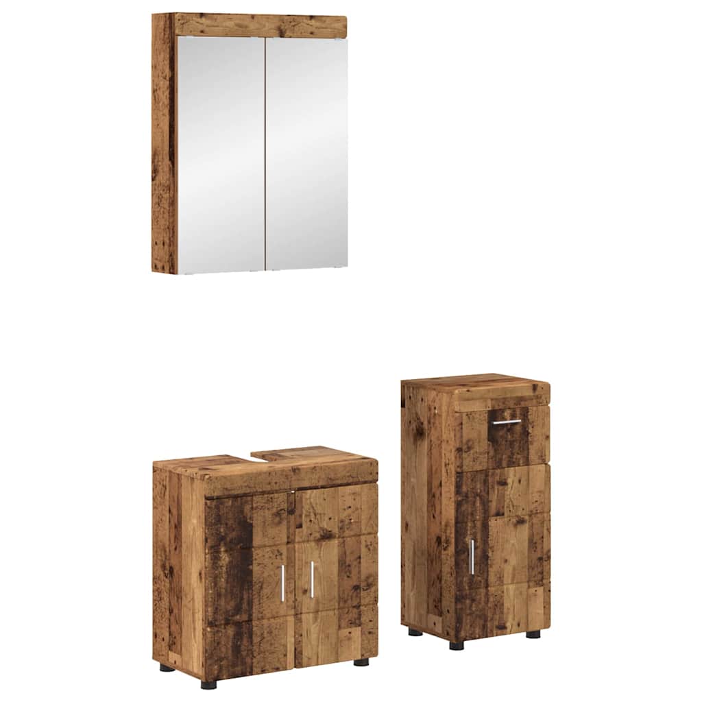 vidaXL Badezimmermöbel-Set mit Schubladen TULUM Altholz Holzwerkstoff