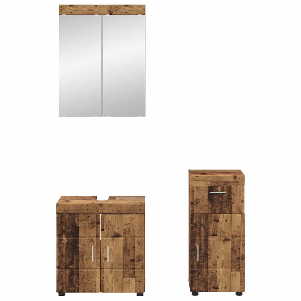 vidaXL Badezimmermöbel-Set mit Schubladen TULUM Altholz Holzwerkstoff