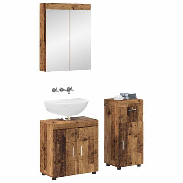 vidaXL Badezimmermöbel-Set mit Schubladen TULUM Altholz Holzwerkstoff