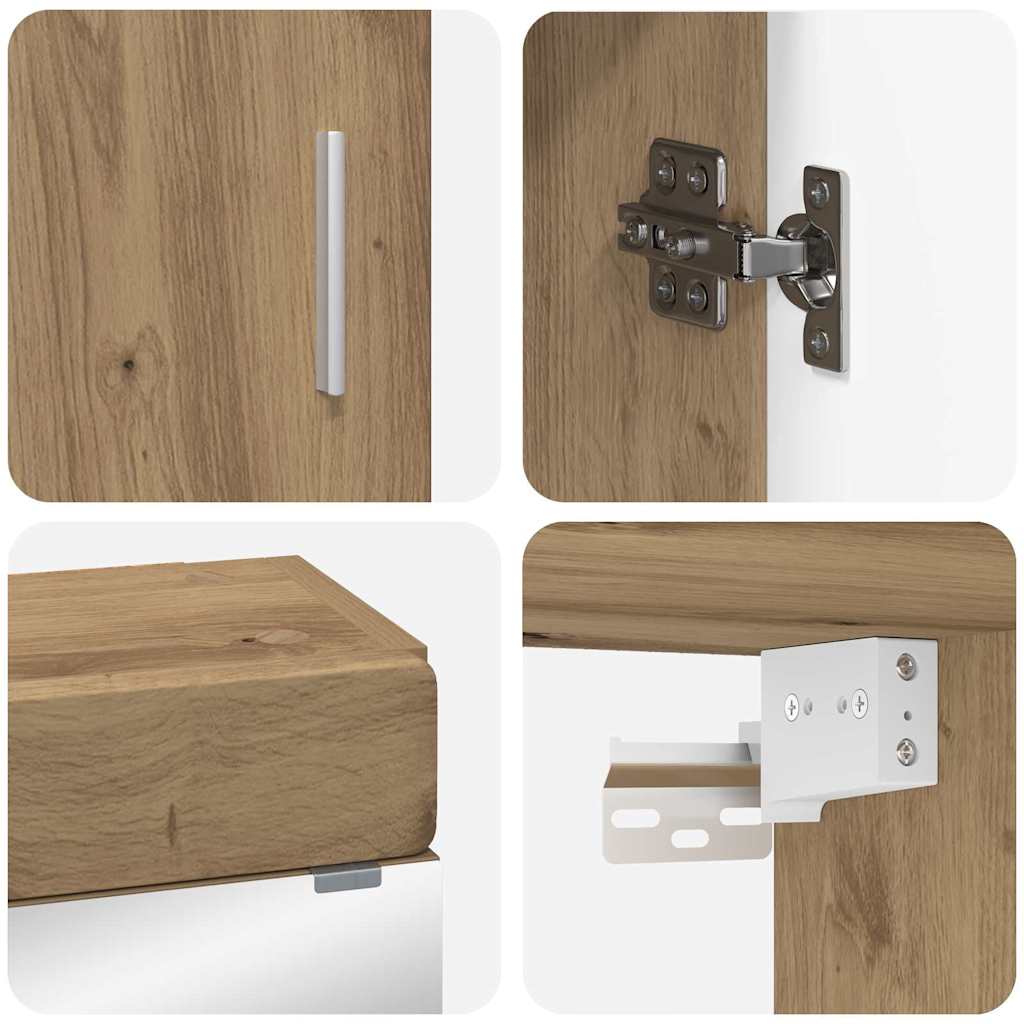 vidaXL Badezimmermöbel-Set mit Regal TULUM Artisan-Eiche Holzwerkstoff