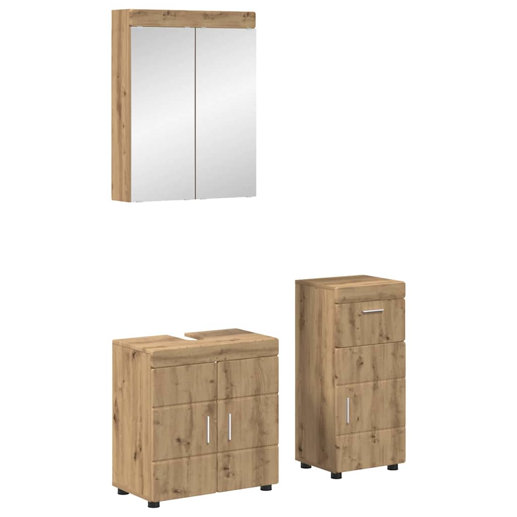 vidaXL Badezimmermöbel-Set mit Regal TULUM Artisan-Eiche Holzwerkstoff