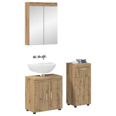 vidaXL Badezimmermöbel-Set mit Regal TULUM Artisan-Eiche Holzwerkstoff